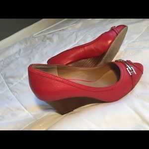 Saks fifth avenue wedge peep toe